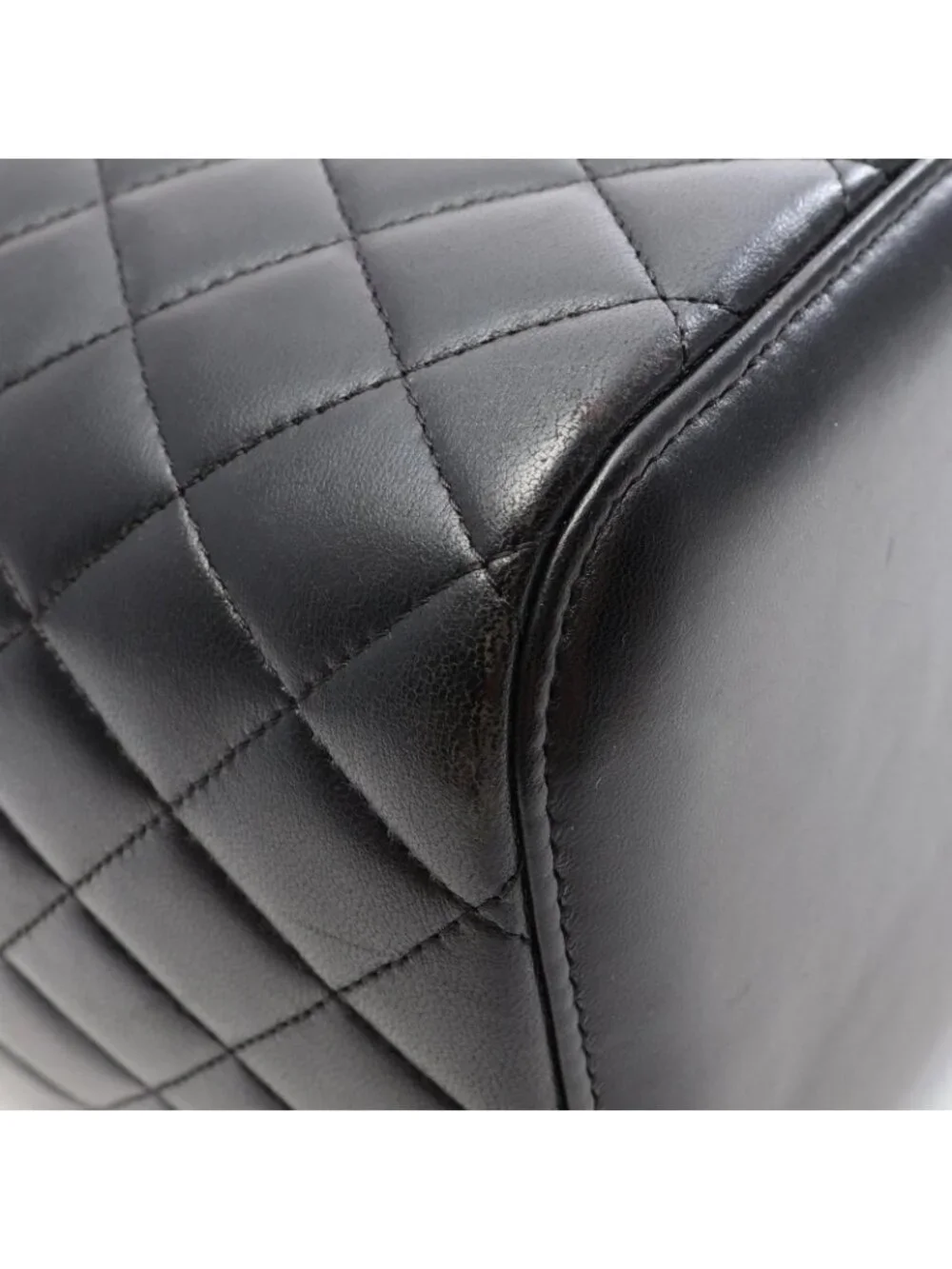 Chanel Handbag Quilted Black Lambskin Vanity